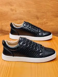 Men's Fashion Simple Style Shoes, Sole Scales Pattern Upper Design, Daily Wear Business Walking Shoes, Comfortable and Stylish