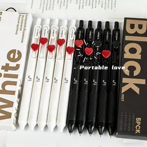 Heart-Shaped Click Pen Set, Smooth Writing Experience, Ink, Heart Feature, 0.38mm Tip, Durable Plastic Material, Ideal for Education and Professional Use