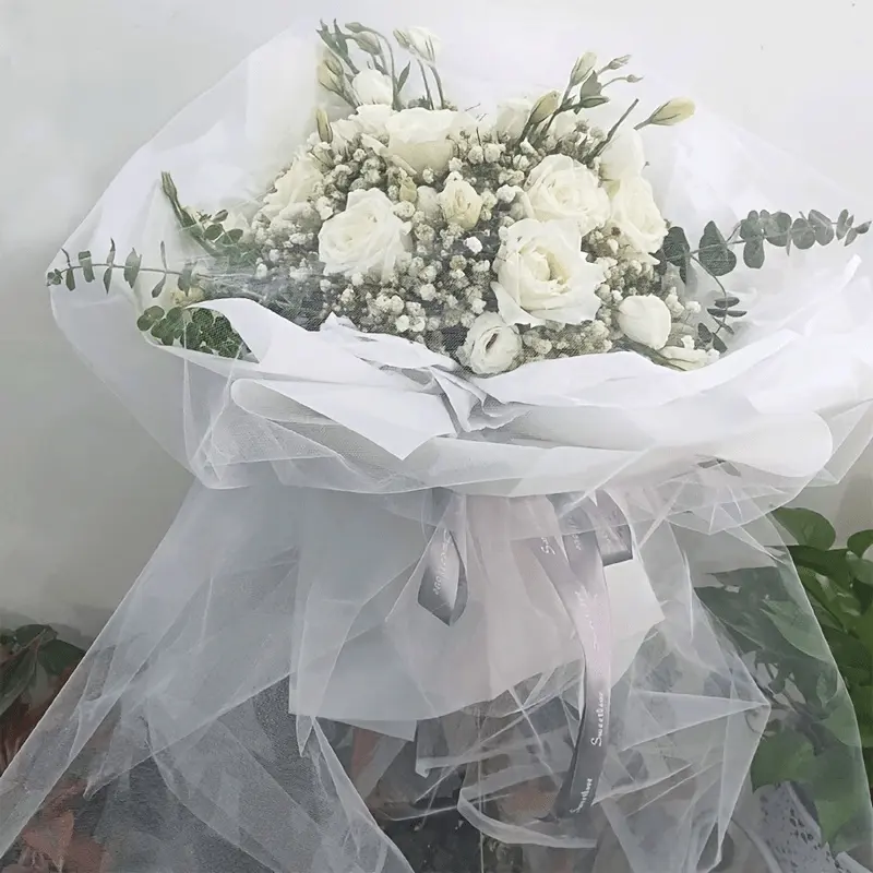 5M Sheer Tulle Organza Rolls, Wedding Crystal Organza Fabric, Tutu Shirt Craft DIY, Wedding Gauze Wedding Chair Decoration, White Gauze, DIY Sewing Mesh, Wedding Gauze Party Supplies, Wedding Supplies, Wedding Decor