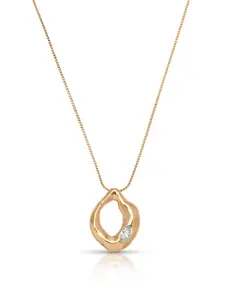 Ettika Molten Marquise Pendant Necklace | 18K Gold Plated Long Chain | Cubic Zirconia Fashion Jewelry | Elegant Gift for Her