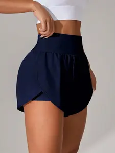 VYNCE Plus Size Women's High Waist Elastic Breathable Shorts for Workout Yoga