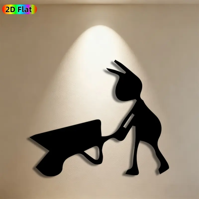 1pc Donkey Metal Wall Art, Whimsical Donkey Statue Mural, Ideal Gift for New Year, Easter, Farmhouse Decor Enthusiasts, Weather-Resistant Metal Wall Decor Wall Sculptures, Perfect for Garden Wall & Outdoor Fence, Charming Rural-Themed Home Decor