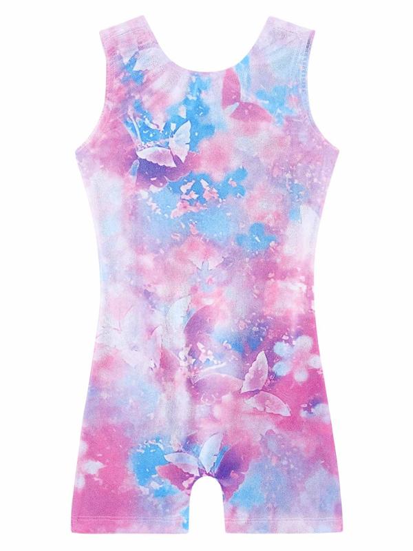 Girls' Sleeveless Print Gymnastics Leotard, Comfortable Soft Breathable Dance Training Bodysuit, All Seasons Performance Girls' Sleeveless Print Gymnastics Leotard, Comfortable Soft Breathable Dance Training Bodysuit, All Seasons Performance