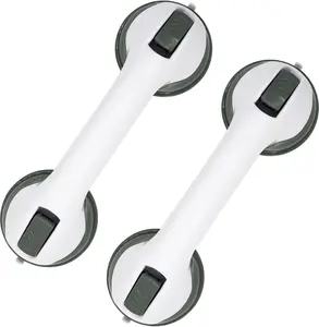 2-Pack 12" Suction Shower Grab Bars – No Drilling Removable Safety Handles for Bathtub, Shower Chair, Bathroom for Seniors