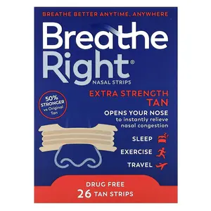 Breathe Right Nasal Strips, Tan, 26 Strips | HSA/FSA Eligible