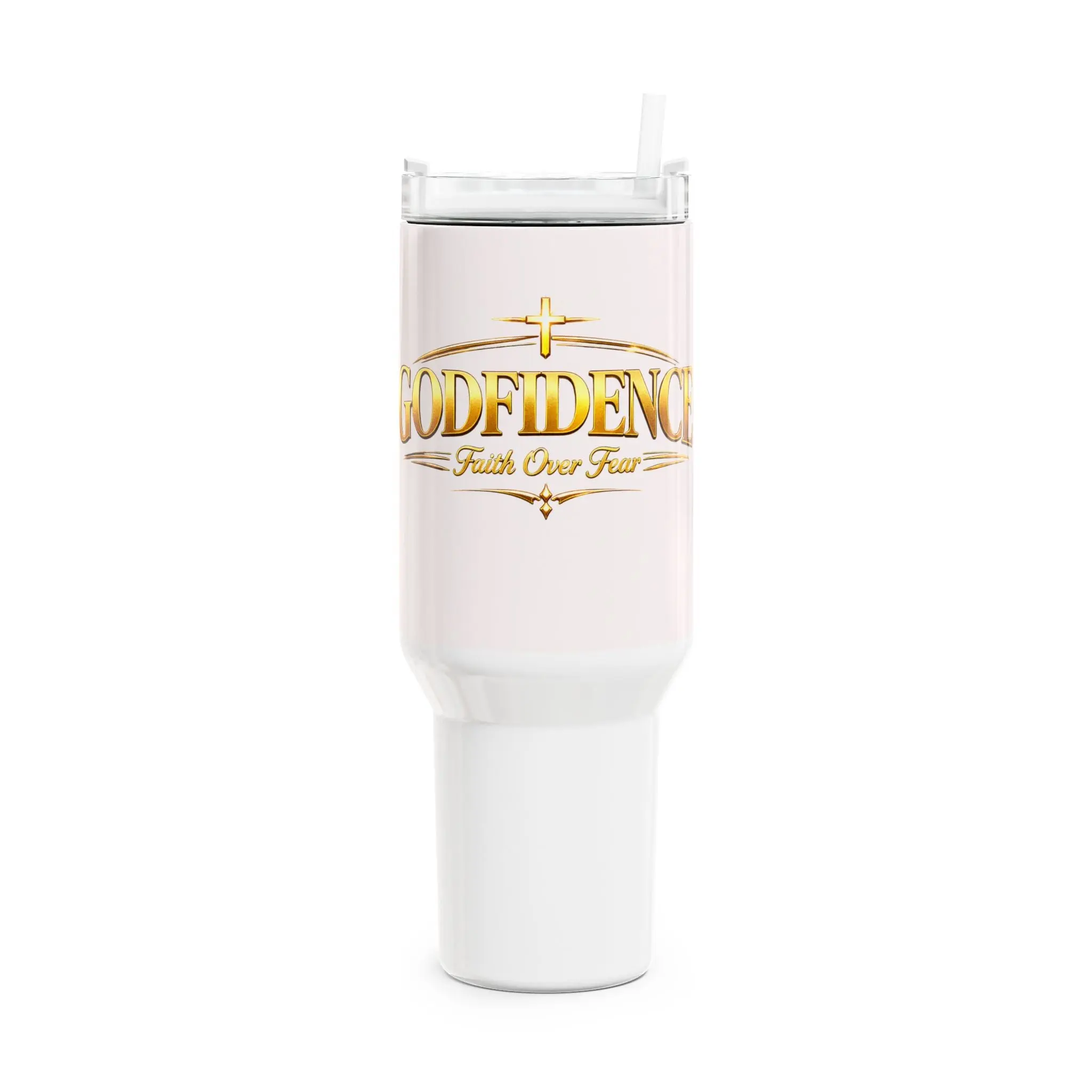GODFIDENCE 40oz Tumbler Faith Over Fear Christian Travel Mug Inspirational Religious Gift
