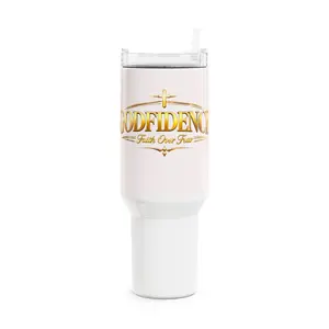 GODFIDENCE 40oz Tumbler Faith Over Fear Christian Travel Mug Inspirational Religious Gift
