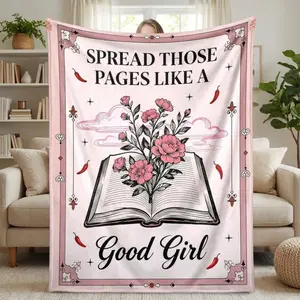 Cozy Spicy Book Themed Blanket Women Reader Gift Playful Dark Romance Nerd Throw Perfect For Snuggling Reading Sessions BookTok Community Bed Sofa Essential