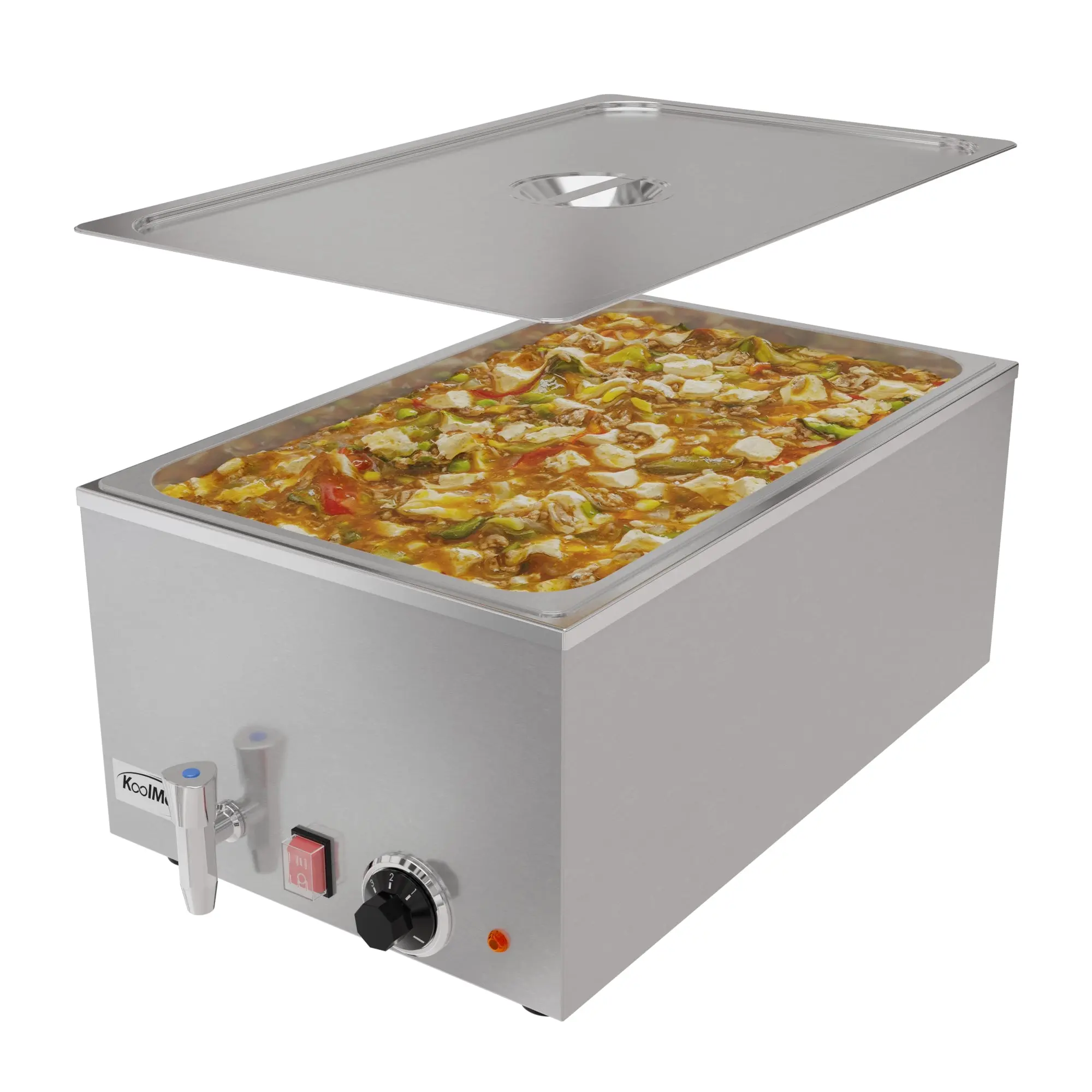 21 Qt. One-Section Electric Countertop Food Warmer With Faucet