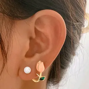 Pink Tulip Earring