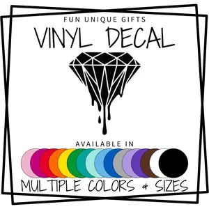 Dripping Diamond Vinyl Decal Sticker - Durable Vinyl, Available in Multiple Sizes & Colors