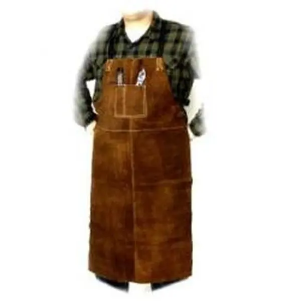 Steiner Industries SB92166 Adjustable Brown Leather Bib Apron, 24 in. x 42 in., Weld Rite