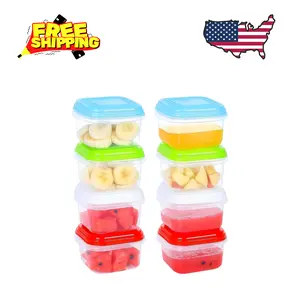 Plastic Baby Food Containers with Lids  (4oz/120ml, 8 Pack) BPA-Free, Leakproof & Microwave Safe