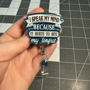 Speak My Mind Badge Reel - alligator clip
