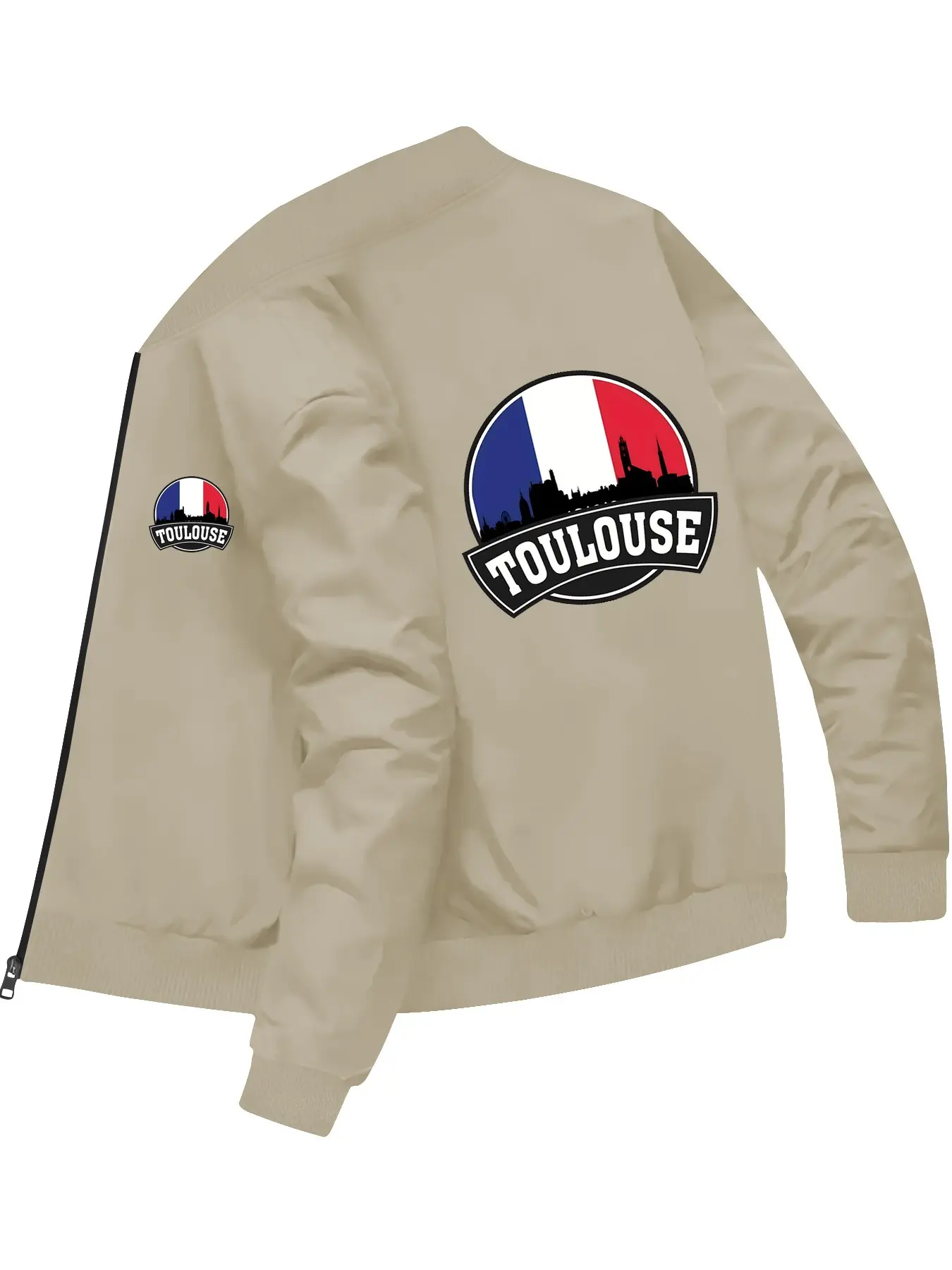 Casual Fashion Men's City Skyline Printed Baseball Jacket for Daily Casual and Versatile Outfits