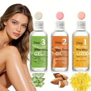 Three-Step Hair Removal Care Kit, Prevents Abnormal Hair Growth, Reduces Pain and Irritation, Suitable for Home Use, Home Waxing, Body Waxing, Facial, Legs, Armpits, Bikini Area