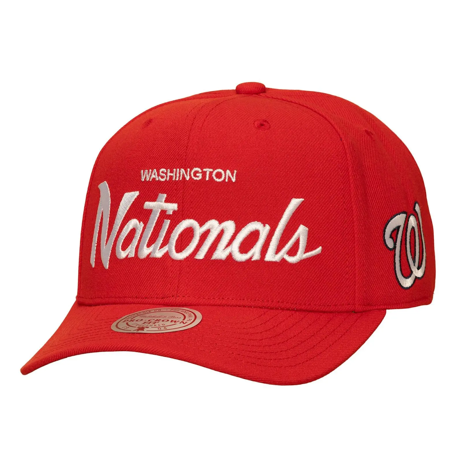 Washington Nationals Red Head Coach Pro Crown Snapback Hat MLB Throwback Cap Adjustable Fan Gear Mitchell & Ness