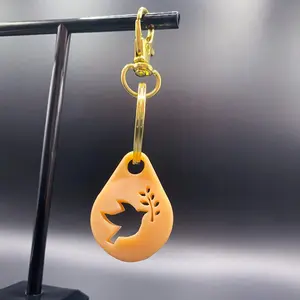 Dove Peace Emblem Keychain