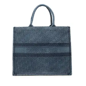 Pre-owned Dior Denim Tote Bags Book Tote Oblique Tote Bag