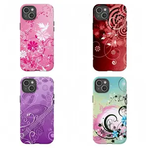 Gradient Floral Guitar Phone CaseMusical Floral Art Shockproof Case For iPhone 17 Pro Max 16 15 14 13 12 11 for Samsung S21 S22 S23 S24 S25 S26 Phone CaseTough Phone Case