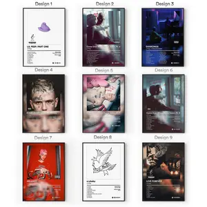 [Sale Up To 40%] Lil Peep Album Posters, Emo Rap Wall Art, Sad Aesthetic Music Decor, Modern Bedroom Album Artwork, Music Room Decor, Gift for Fans