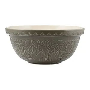 Mason Cash In the Forest S12 (4.25 Qt) Embossed Mixing Bowl | Fox (Grey)