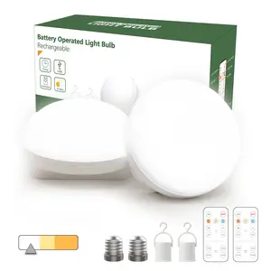 Rechargeable Battery Operated Light Bulb, E26/E27 Detachable LED Puck Light with Remote Control,Non-Hardwired,3 Color Temperature,Timer,Dimmer,LED Camping Lantern,LED Emergency Lamp modern lighting touchclass catalog room lamp chandeliers lightfixture