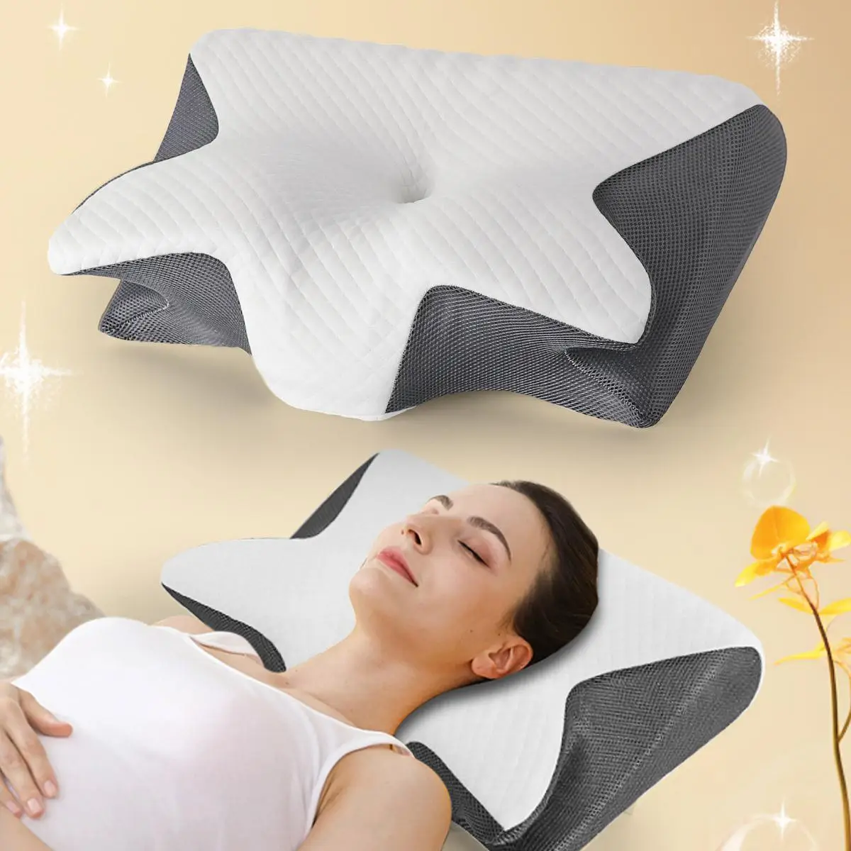 Memory Foam Neck Pillow, 1 Count Comfortable Neck Pillow, Side & Back & Prone Sleepers Pillow, Essential Supplies for Home, Travel, Dormitory, Bedroom