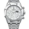 BINBOND BO161 Men's Modern Waterproof Watch, Luminous Stainless-Steel Casual Watch with Date Calendar, Versatile Gift-Boxed Timepiece, Quartz Analog Wristwatch, Quartz Wristwatches