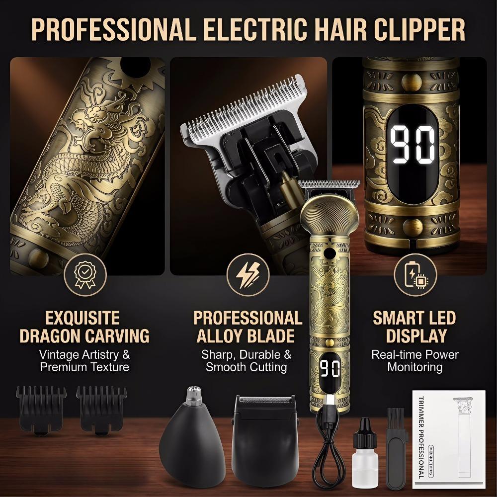 Three in one multifunctional hair clipper, capable of styling hair, trimming beard, and trimming hair, equipped with a high-definition display screen, suitable for home personal care, a practical gift for men, and a Valentine's Day gift