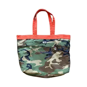 Camo + Orange Oversized Tote