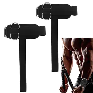 Lifting D Rings Straps - Maximum Support - Non-Slip D-Ring, Thick Strap for Superior Grip - Durable & Reliable Design with Extra Thick Padding