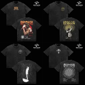 Bring Me The Horizon T-Shirt Collection – Vintage Washed BMTH Band Tee Set, Heavy Metal Rock Graphic Shirts, Alternative Streetwear Aesthetic, Oversized Soft Cotton Casual Unisex Top, Gift for Rock Music Fans