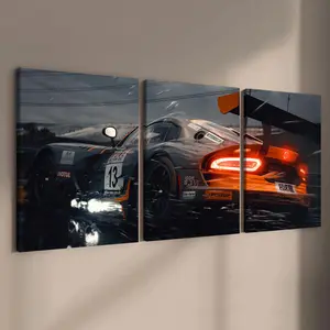 Car Pattern Canvas Painting, 3 Counts/set Wooden Framed Canvas Art, Wall Art Decor for Home Living Room Bedroom Office, Ornaments