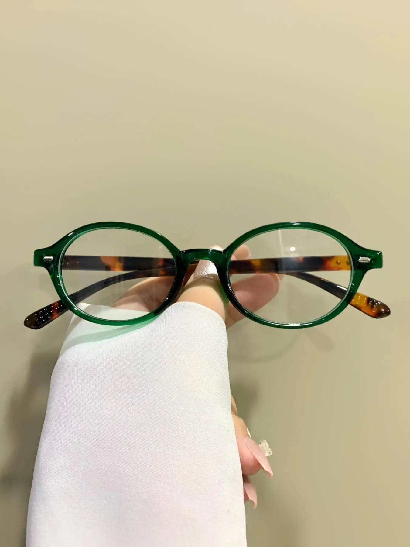 Vintage Oval Frame Eyeglasses, Trendy Casual Eyeglasses, Casual Stylish Glasses, Retro Anti-blue Light Eyeglasses for Women & Men, Eyeglasses for Work, Classic Glasses