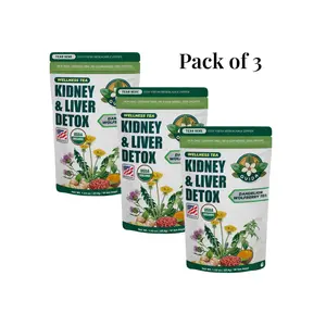Kidney & Liver Herbal Detox Tea Beverage Pack of 3 Organic Cleanse with Dandelion & Milk Thistle for Liver Health & Kidney Support Caffeine-Free Lemon Vanilla Wellness Blend