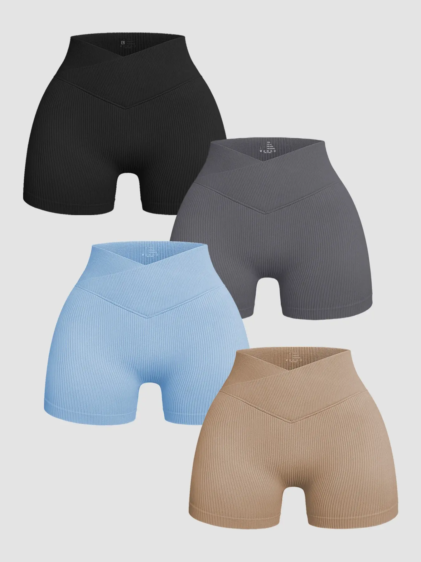 Women's V-Back Seamless Cycling Shorts, Biker Shorts, Athletic Shorts, Activewear Bottoms, Sportswear, High-Elastic Fabric, Waist Cinch Design, Comfortable & Stylish, Ideal for Sports & Daily Wear