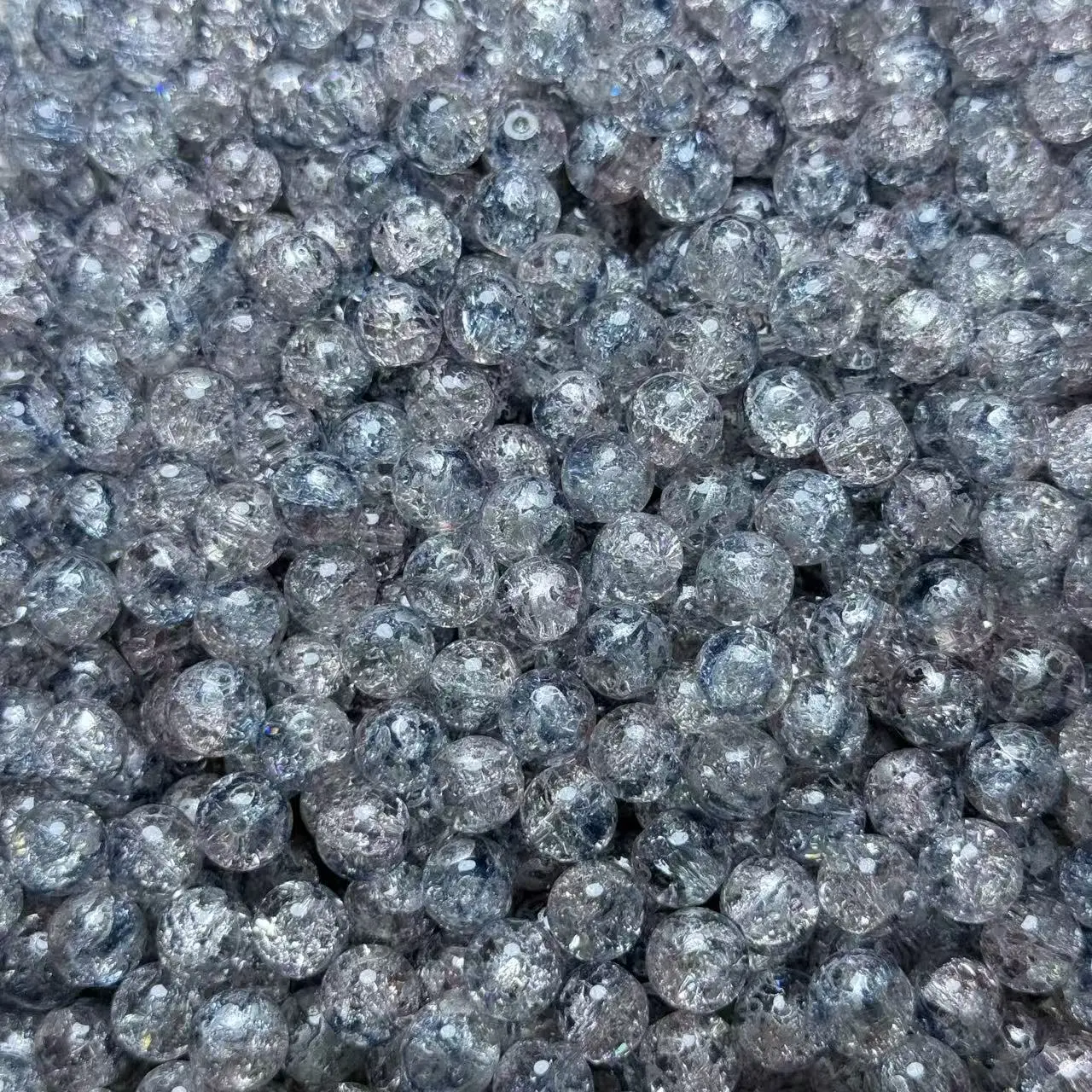 【A158】10mm Blue Pink Galaxy Crackle Glass Beads 50ml