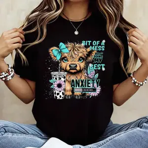 Women's Western Cute Cow T-shirt & Sweatshirt & Hoodie, Funny Sarcastic Sayings Pullover Hoodie, Novelty Cow Gifts For Adults