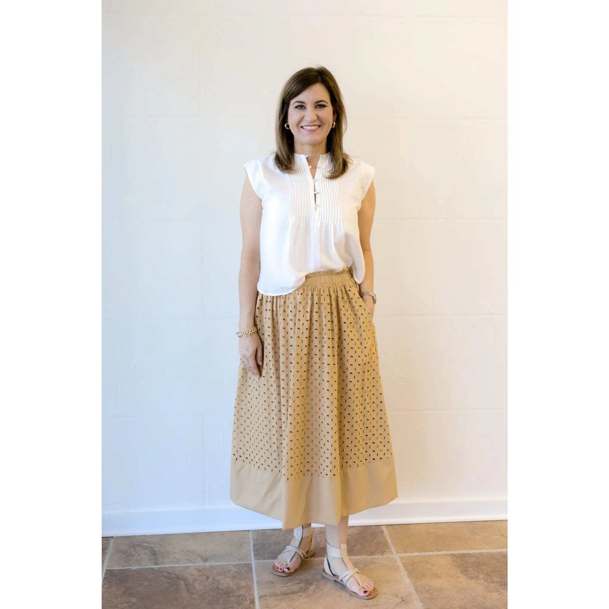 Butterscotch Eyelet Skirt