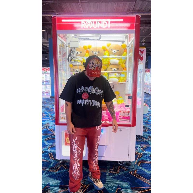 Grillz Heart Cross Streetwear Boxy Oversized T-Shirt, Y2K Shirts, opium, graphic, men oversized tees, Chrome, Grillz. kids, tshirt, chrome,