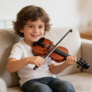 Electronic Violin Toy with 5 Songs, Auto-Play Music, Kids' Musical Learning Toy, Role-Playing Instrument, Requires Aa Batteries