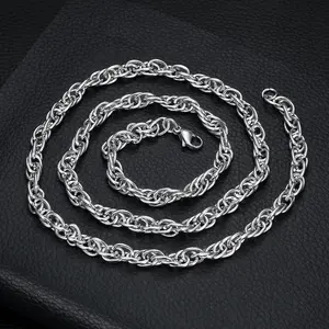 Men's Chic Stainless Steel Hip Hop Punk Style Multi-Ring Cross-Cuban Chain Necklace, Fashion Costume Jewelry Accessory for Daily & Casual Wearing