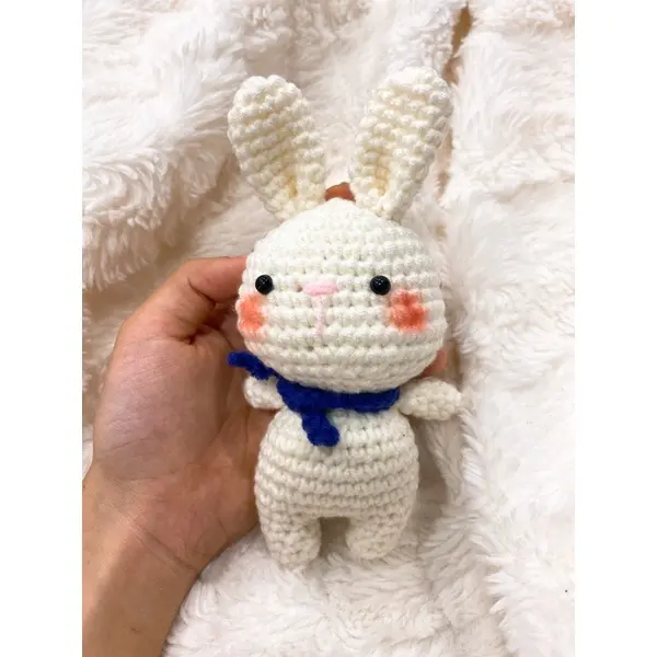 Handmade wool rabbit with soft chopsticks