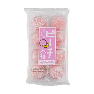 KUBOTA Japanese Mochi Daifuku Peach Flavor - Soft & Chewy Rice Cake Snacks, 200g