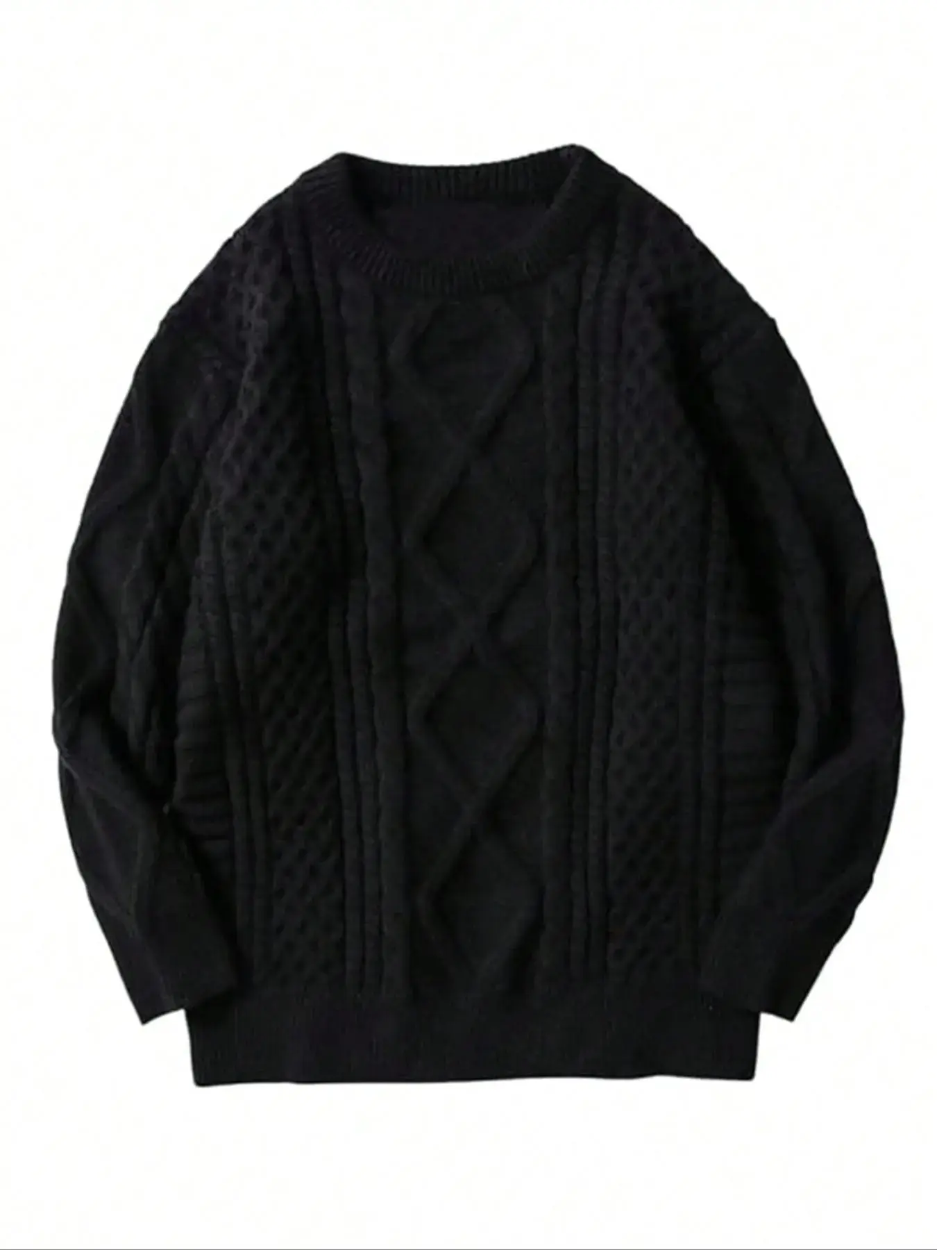 Unisex Cat Print Drop Shoulder Sweater Loose Long Sleeve Round Neck Casual Spring Fall 2026