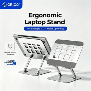 ORICO Ergonomic Laptop Stand for Desk, Perfect for Tournament Viewing, Height Adjustable Aluminum Laptop Stand Riser, Foldable Computer Holder for MacBook Neo, Air, Pro, Dell XPS, HP, Lenovo, Fits Devices up to 17" - ST11