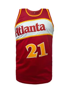 Men'S #21 Embroidered Basketball Jerseys Slightly Stretch Breathable Sports Uniform, Sleeveless Basketball Shirt For Training Competition Party,Gift For Basketball Fan, Stylish Jersey