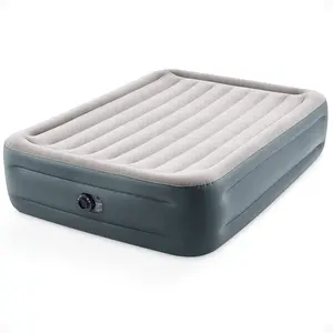 Intex Dura Beam Essential Rest Blow Up Queen Mattress Air Bed with Built In Pump