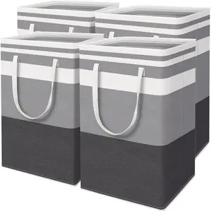 Large Laundry Basket 115L,waterproof independent laundry basket, Collapsible Storage Box with Easy Carry Handle, Tall & Collapsible, Ideal for Laundry Toys and Dorm Use, Towels and Toys Gradient Gray